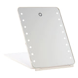 Touch Pad Rechargeable LED Makeup Mirror with Flip Cover