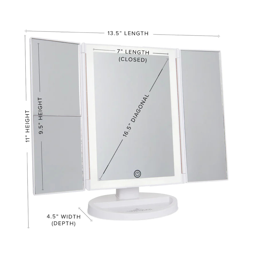 Touch Trifold 2.0 LED Makeup Mirror with Magnification