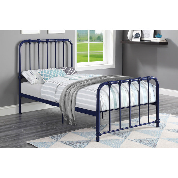 Bethany Blue Twin Metal Platform Bed