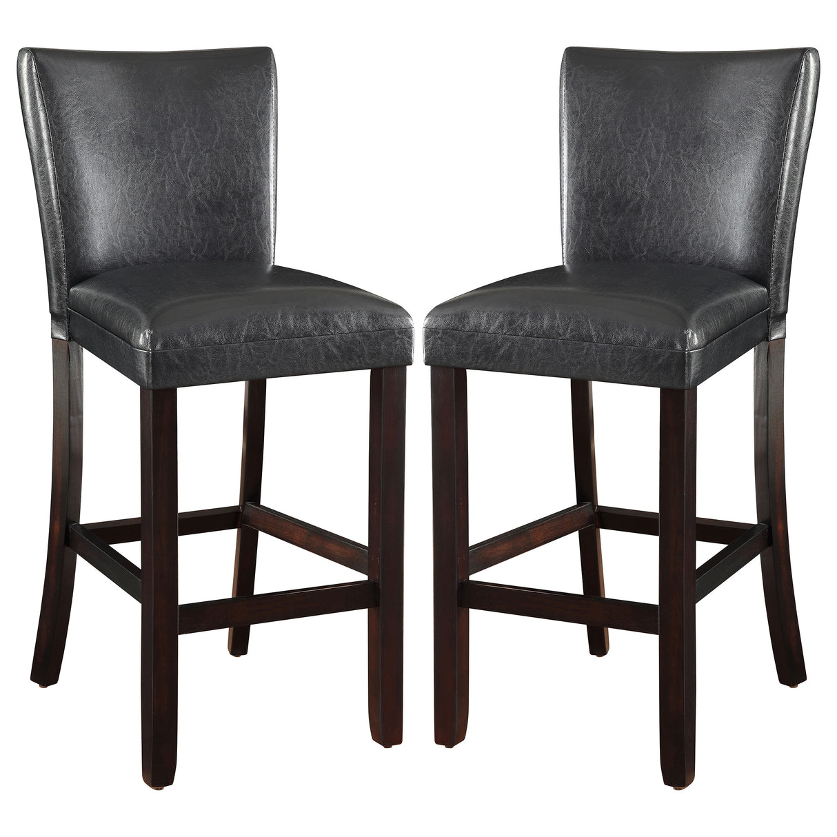 Alberton Upholstered Bar Stools Black And Cappuccino (Set Of 2)