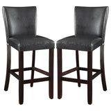 Alberton Upholstered Bar Stools Black And Cappuccino (Set Of 2)