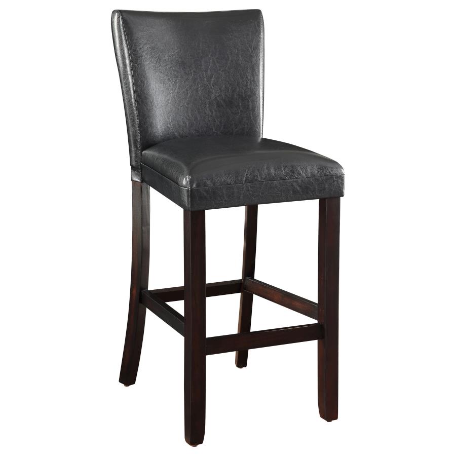 Alberton Upholstered Bar Stools Black And Cappuccino (Set Of 2)