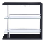 Prescott Rectangular 2-Shelf Bar Unit Glossy Black