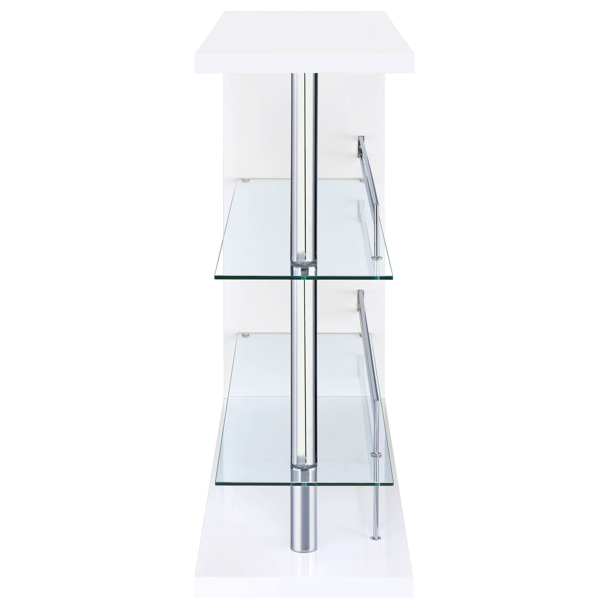 Prescott Rectangular 2-Shelf Bar Unit Glossy White