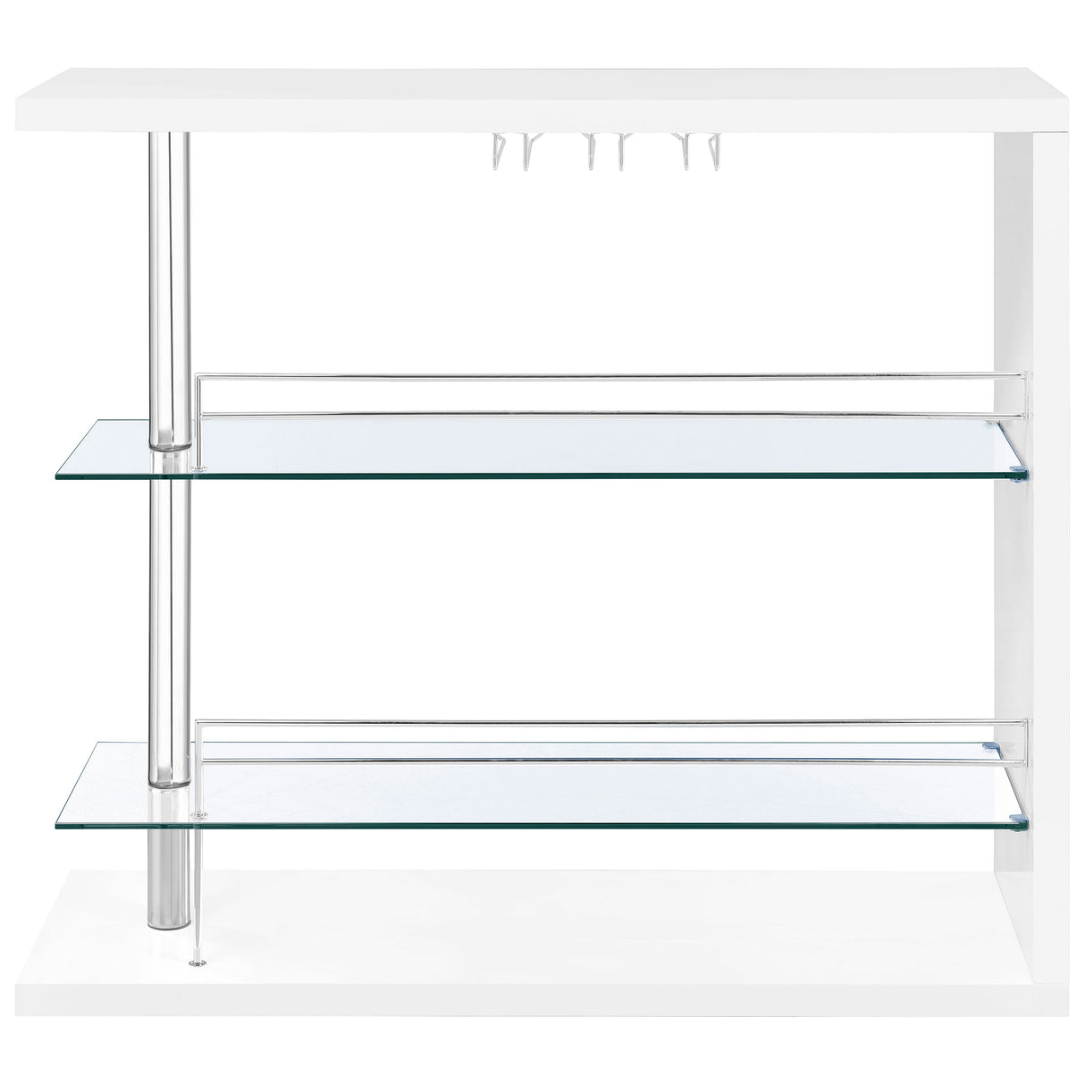 Prescott Rectangular 2-Shelf Bar Unit Glossy White