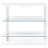 Prescott Rectangular 2-Shelf Bar Unit Glossy White