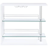 Prescott Rectangular 2-Shelf Bar Unit Glossy White