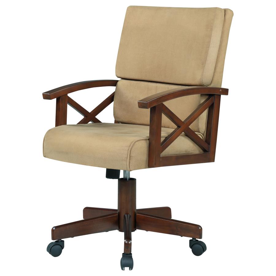 Marietta Upholstered Game Chair Tobacco And Tan