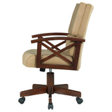 Marietta Upholstered Game Chair Tobacco And Tan