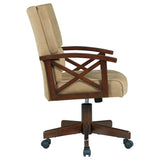 Marietta Upholstered Game Chair Tobacco And Tan