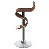 Covina Adjustable Bar Stool Walnut And Chrome