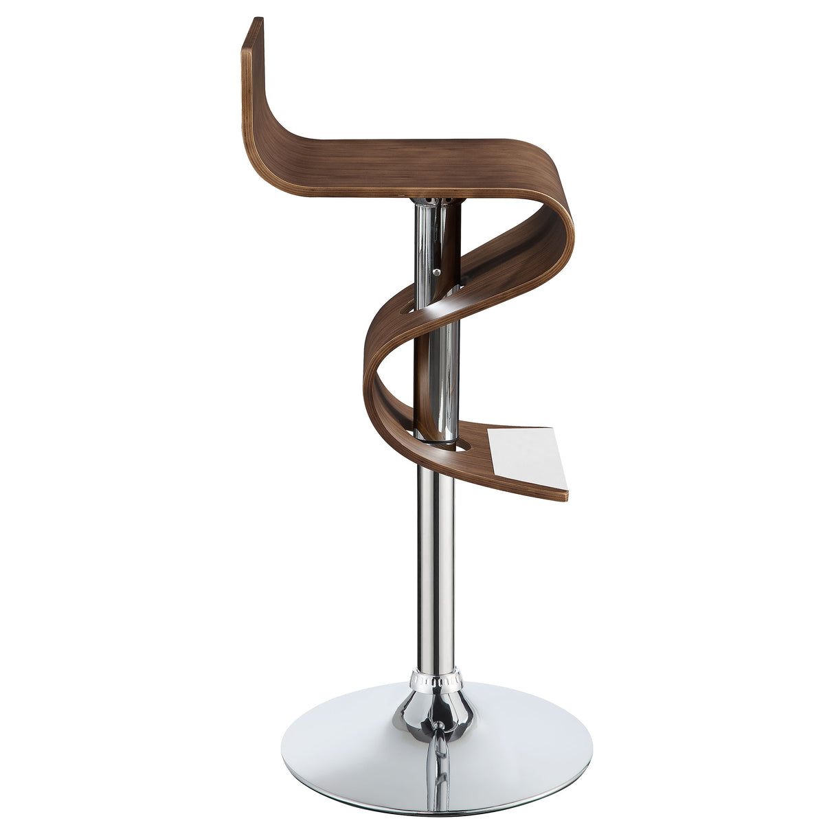 Covina Adjustable Bar Stool Walnut And Chrome