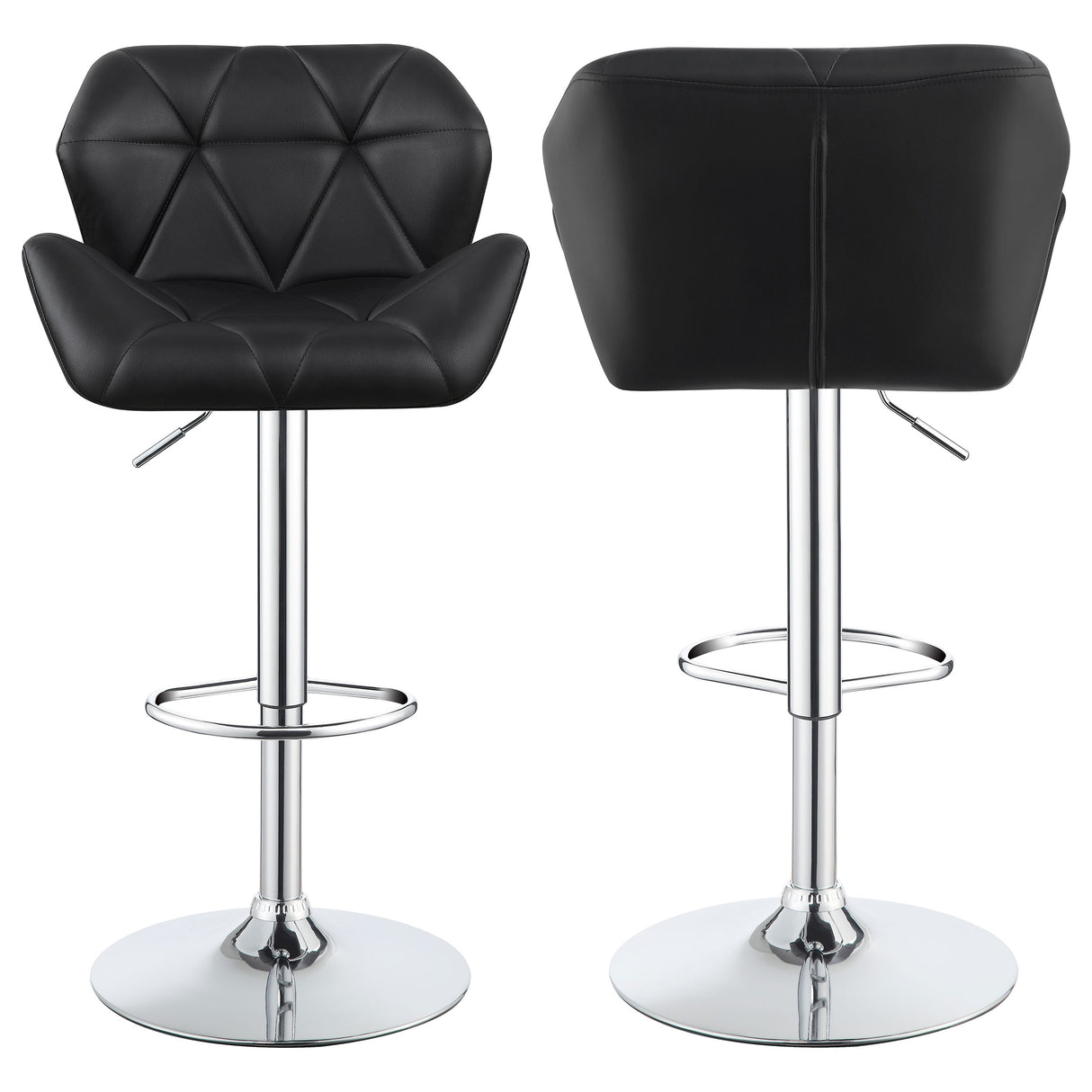 Berrington Adjustable Bar Stools Chrome And Black (Set Of 2)