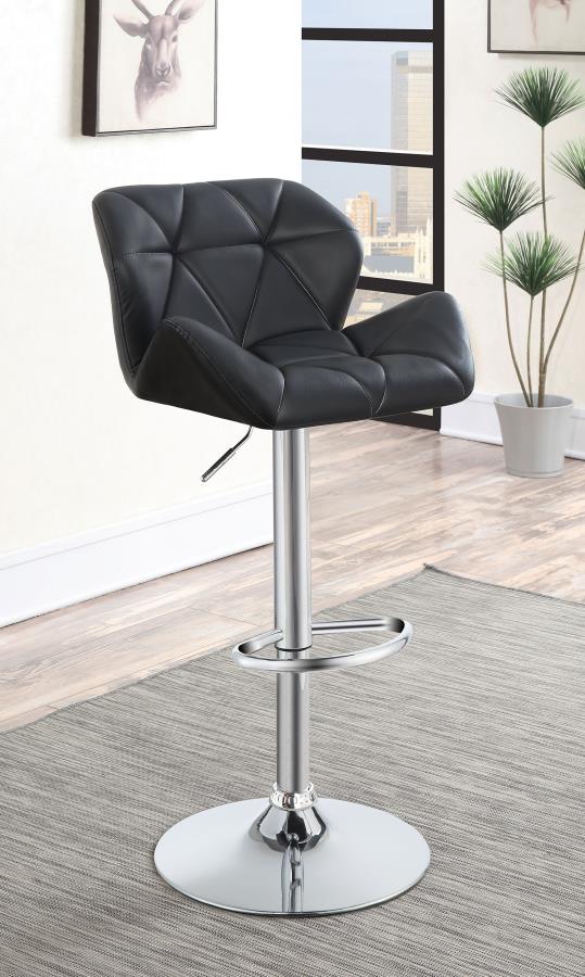 Berrington Adjustable Bar Stools Chrome And Black (Set Of 2)