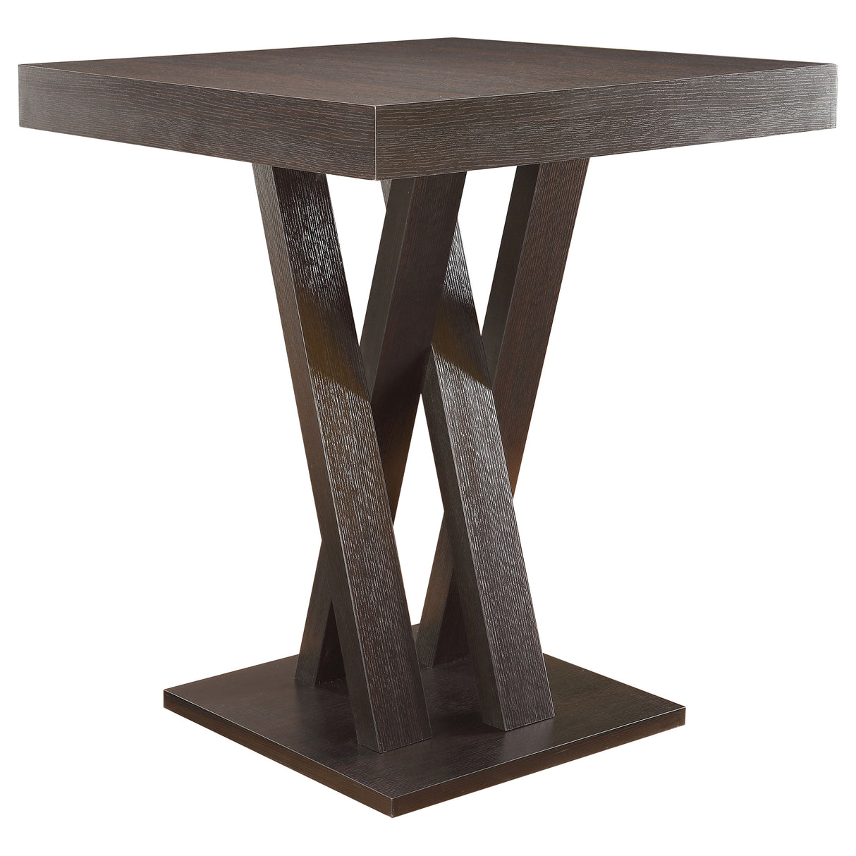 Freda Double X-Shaped Base Square Bar Table Cappuccino