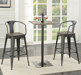 Geneva Wooden Seat Bar Stools Dark Elm And Matte Black (Set Of 2)