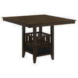 Jaden Square Counter Height Table With Storage Espresso