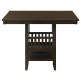 Jaden Square Counter Height Table With Storage Espresso