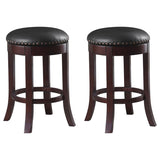 Aboushi Swivel Counter Height Stools With Upholstered Seat Brown (Set Of 2)