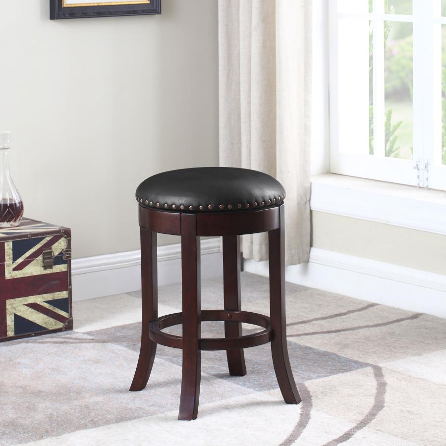 Aboushi Swivel Counter Height Stools With Upholstered Seat Brown (Set Of 2)