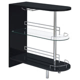 Adolfo 3-Tier Bar Table Glossy Black And Clear