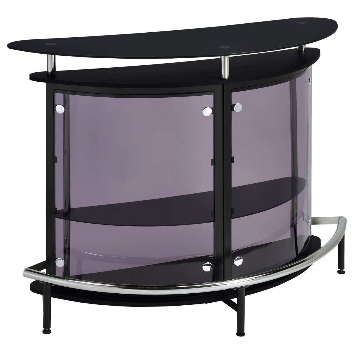 Amarillo 2-Tier Bar Unit Black And Chrome