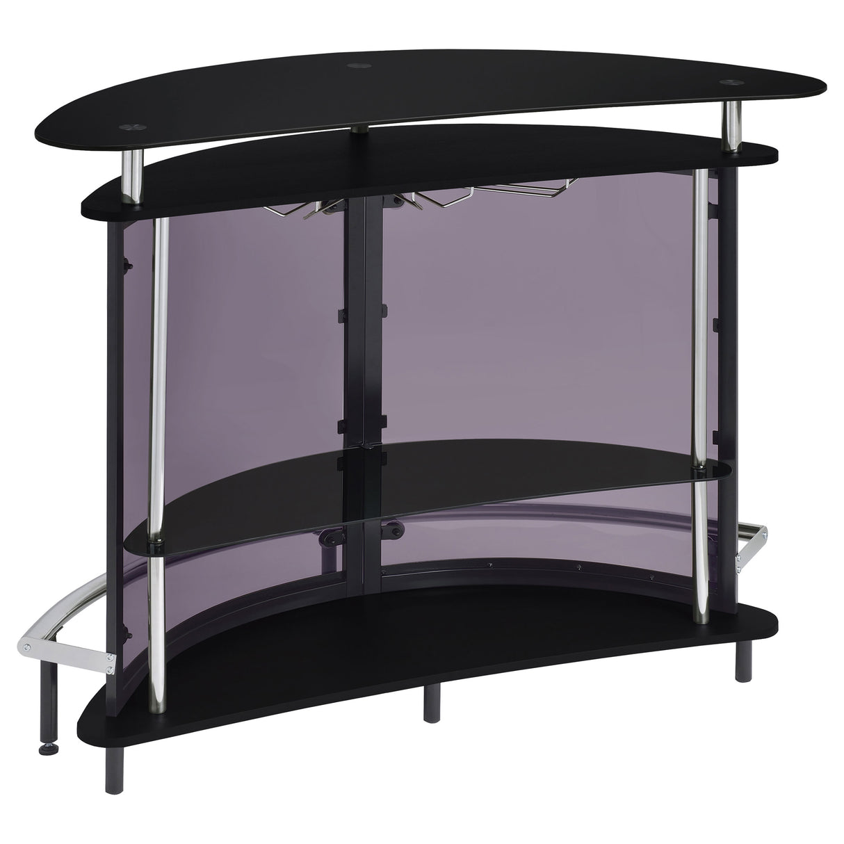 Amarillo 2-Tier Bar Unit Black And Chrome