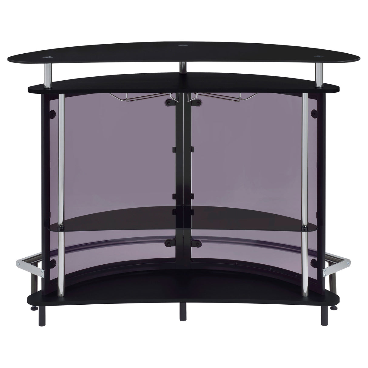 Amarillo 2-Tier Bar Unit Black And Chrome