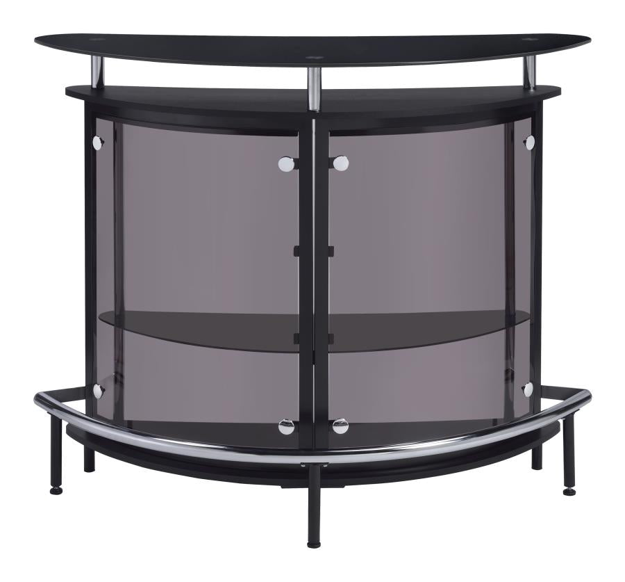 Amarillo 2-Tier Bar Unit Black And Chrome