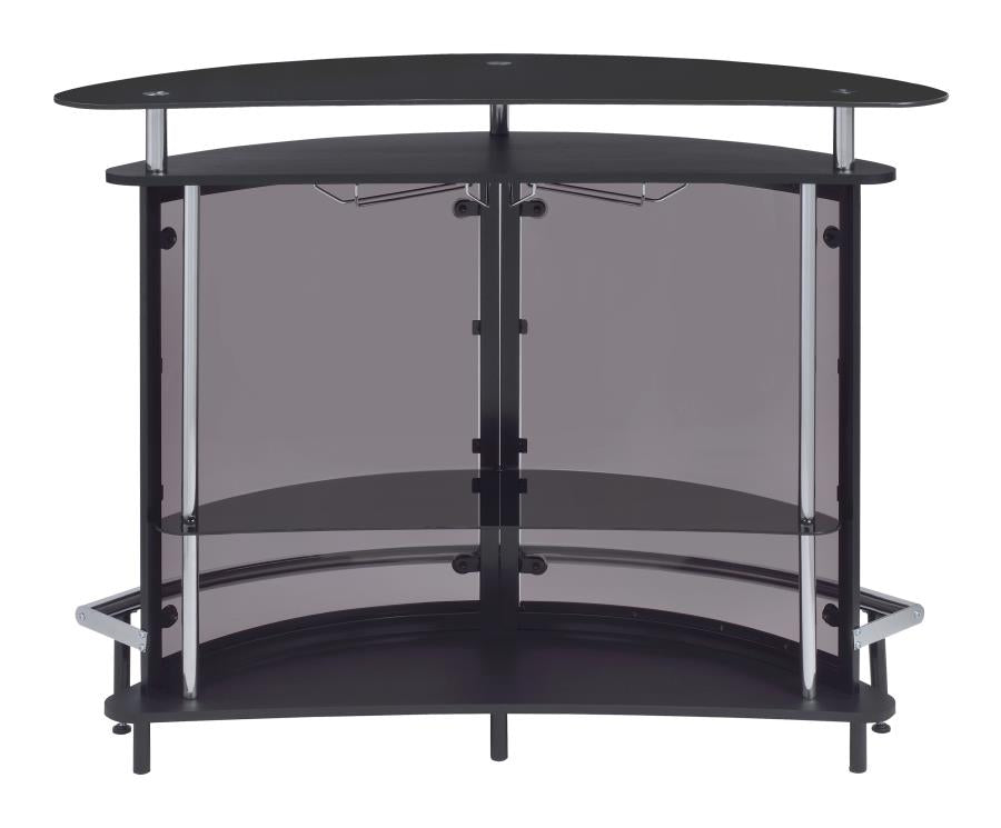 Amarillo 2-Tier Bar Unit Black And Chrome