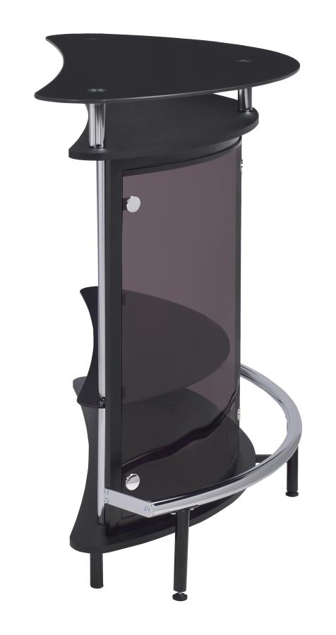 Amarillo 2-Tier Bar Unit Black And Chrome