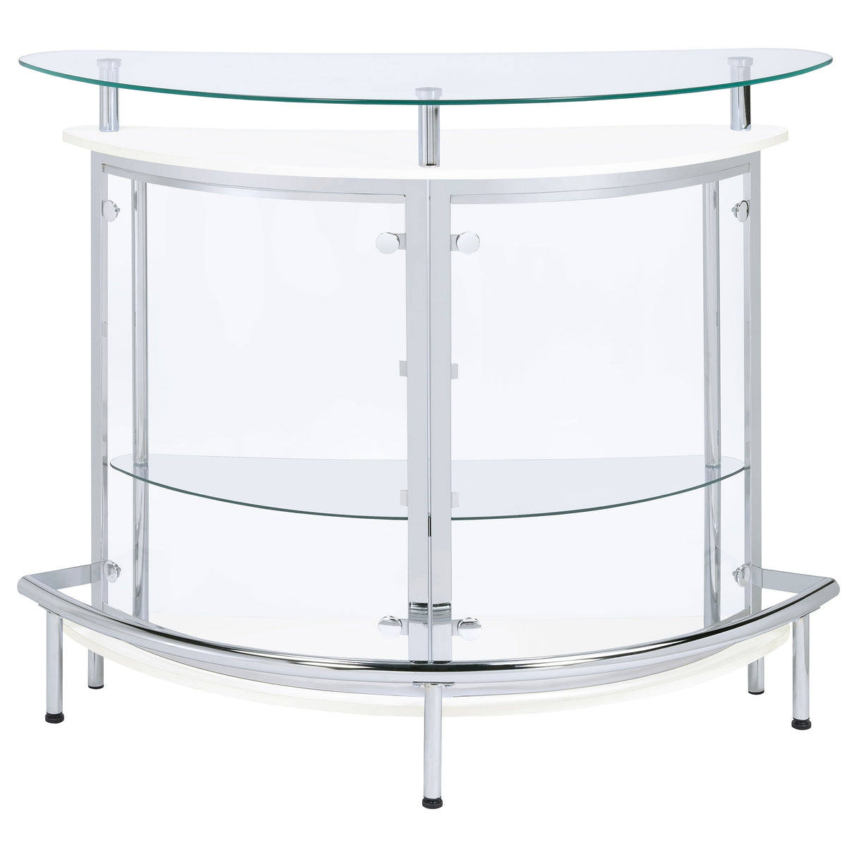 Amarillo 2-Tier Bar Unit White And Chrome