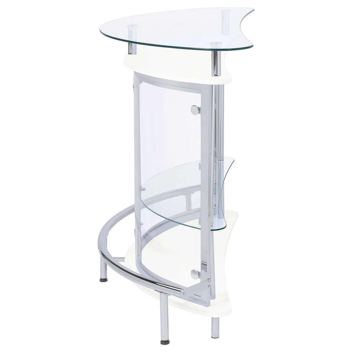 Amarillo 2-Tier Bar Unit White And Chrome