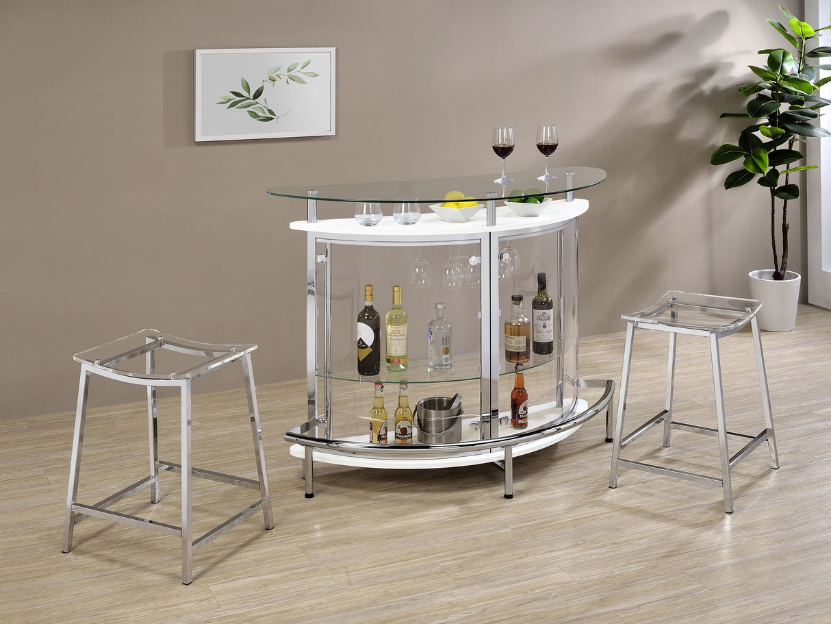 Amarillo 2-Tier Bar Unit White And Chrome