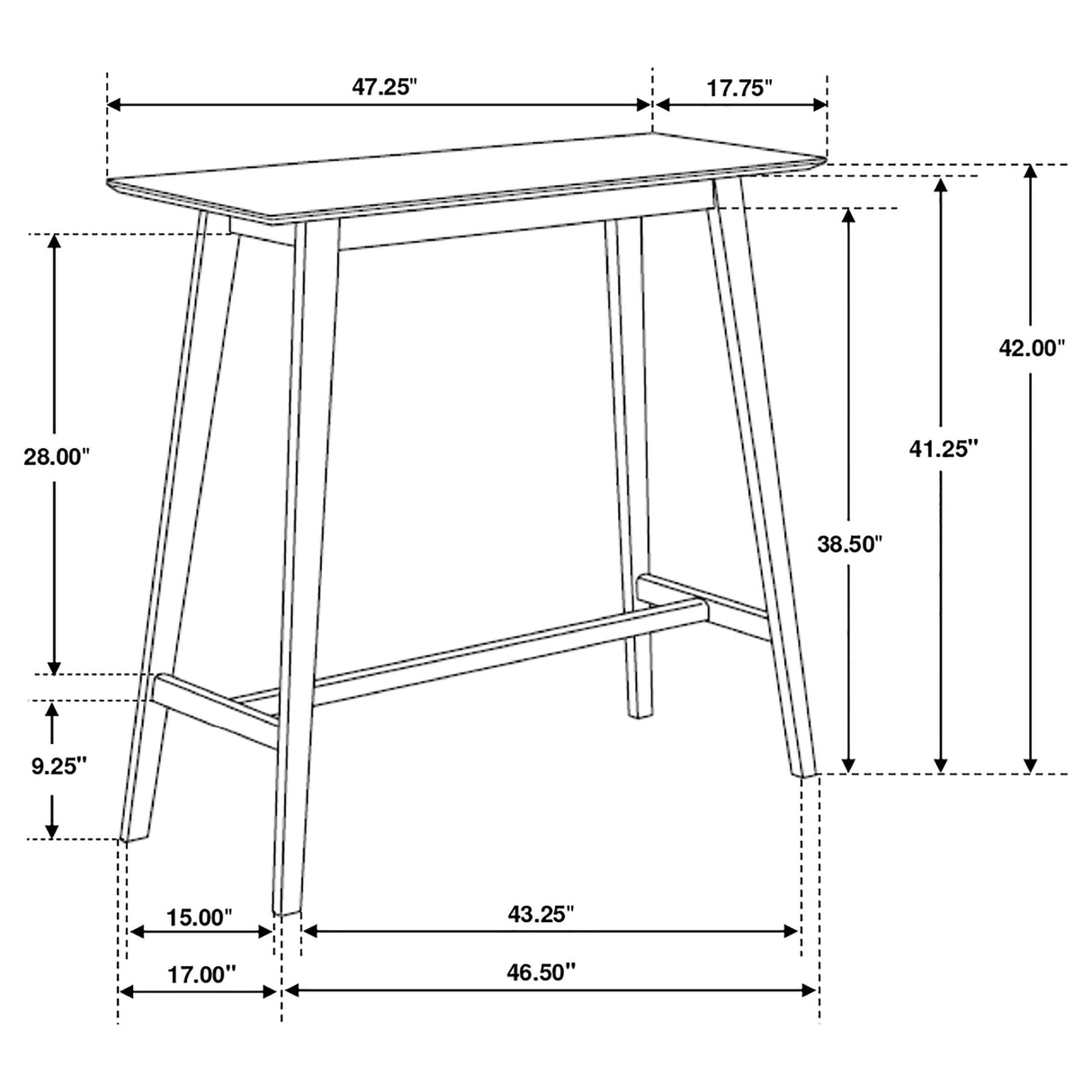 Finnick Rectangular Bar Table Walnut