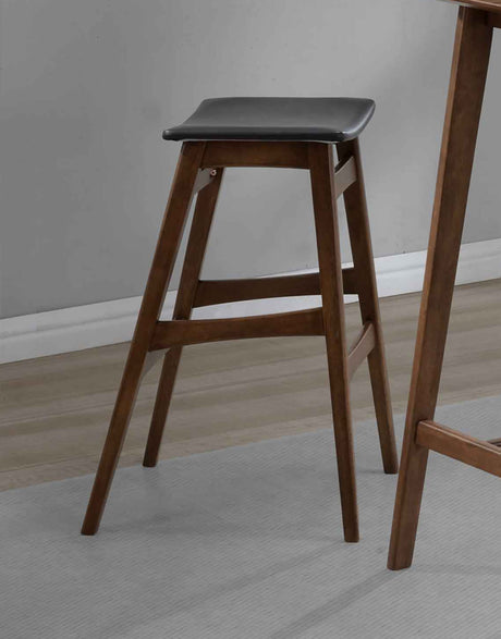 Finnick Tapered Legs Bar Stools Dark Grey And Walnut (Set Of 2)