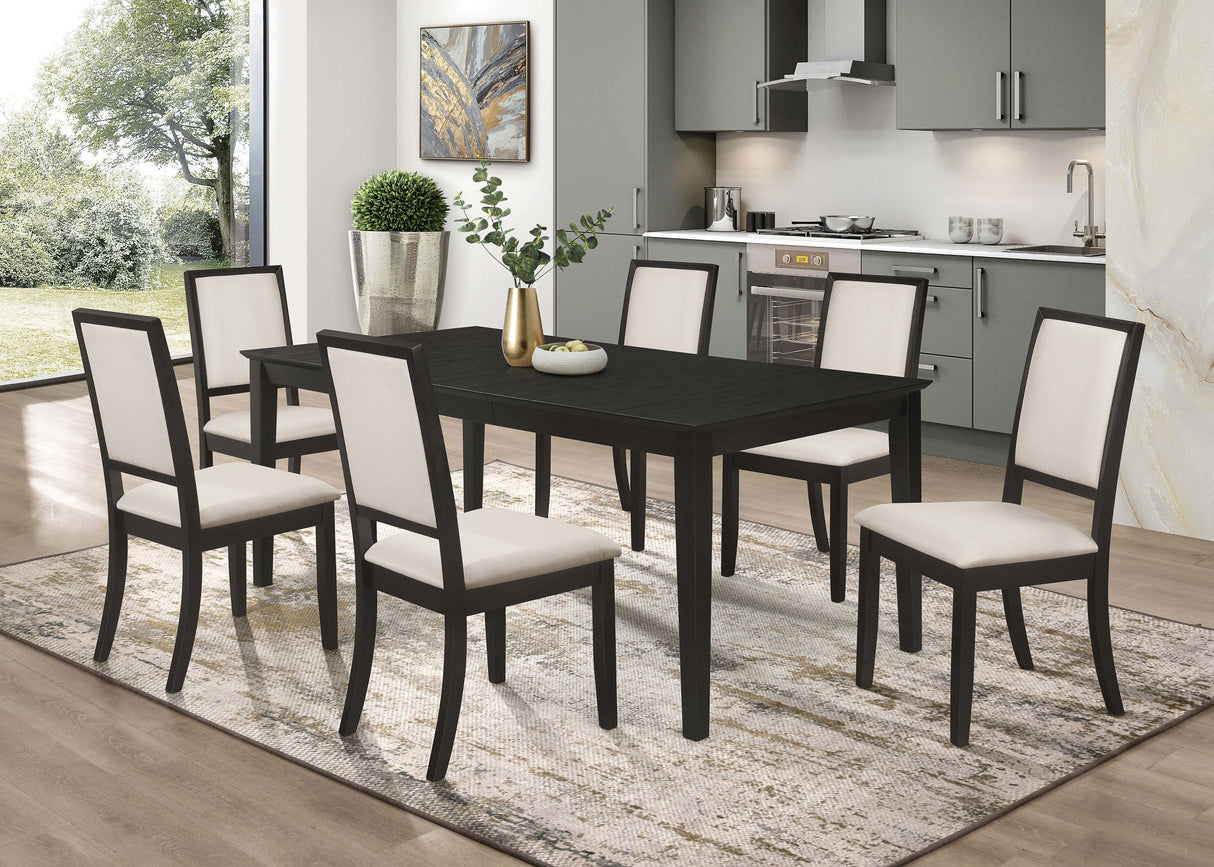 Louise Rectangular Dining Table With Extension Leaf Black