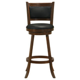 Broxton Upholstered Swivel Bar Stools Chestnut And Black (Set Of 2)