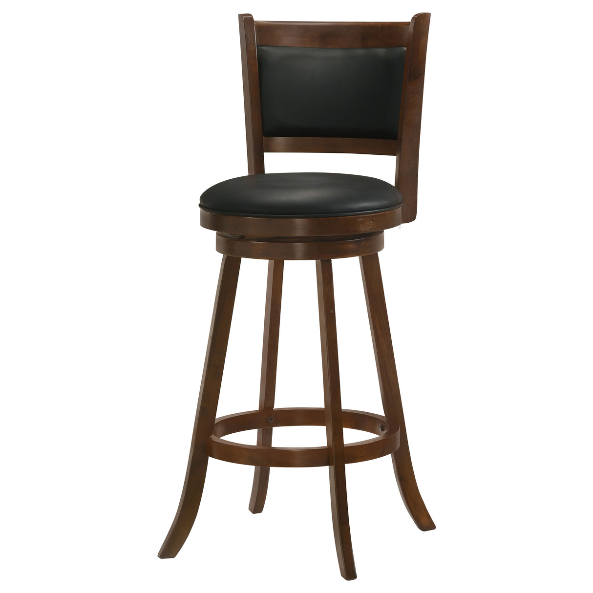 Broxton Upholstered Swivel Bar Stools Chestnut And Black (Set Of 2)