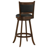 Broxton Upholstered Swivel Bar Stools Chestnut And Black (Set Of 2)