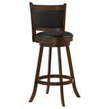 Broxton Upholstered Swivel Bar Stools Chestnut And Black (Set Of 2)