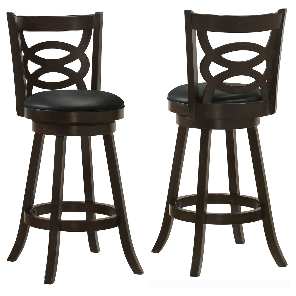 Calecita Swivel Bar Stools With Upholstered Seat Cappuccino (Set Of 2)