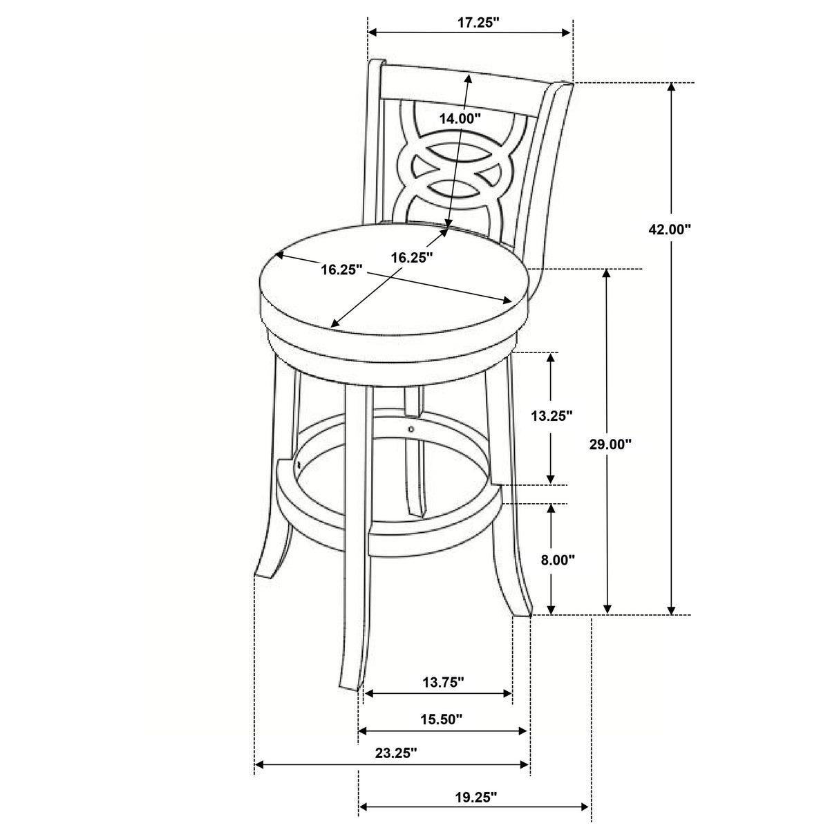 Calecita Swivel Bar Stools With Upholstered Seat Cappuccino (Set Of 2)