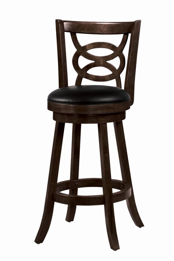 Calecita Swivel Bar Stools With Upholstered Seat Cappuccino (Set Of 2)