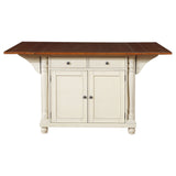 Slater Buttermilk 2-Drawer Drop Leaf Kitchen Island Table