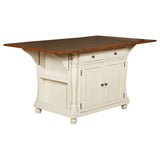 Slater Buttermilk 2-Drawer Drop Leaf Kitchen Island Table