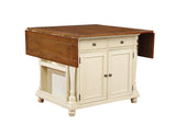 Slater Buttermilk 2-Drawer Drop Leaf Kitchen Island Table