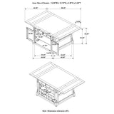 Slater Buttermilk 2-Drawer Drop Leaf Kitchen Island Table