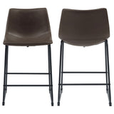 Michelle Armless Counter Height Stools Two-Tone Brown And Black (Set Of 2)