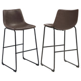 Michelle Armless Bar Stools Two-Tone Brown And Black (Set Of 2)